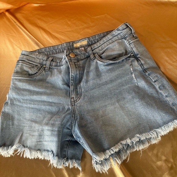 Kut from the Kloth Pants - Kut from the Kloth Light Blue Frayed Jean Shorts